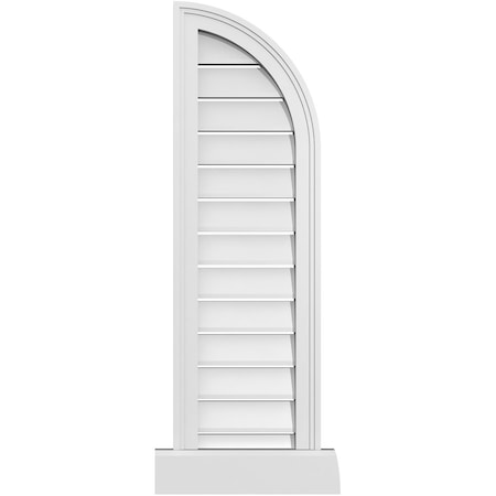 Ekena Millwork Quarter Round Top Right Surface Mount PVC Gable Vent w/ 2"W x 2"P Brickmould Sill Frame, 12"W x 40"H GVPQR12X4003SF